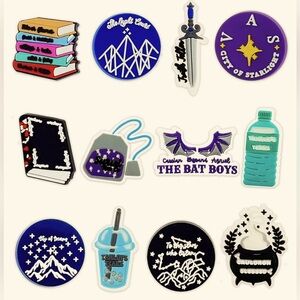 12PCS ACOTAR Croc Charms  Fantasy Shoe Charms, Bookish Croc Charms